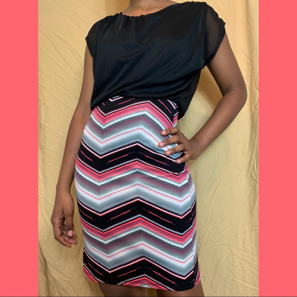 Black and pink casual dress
